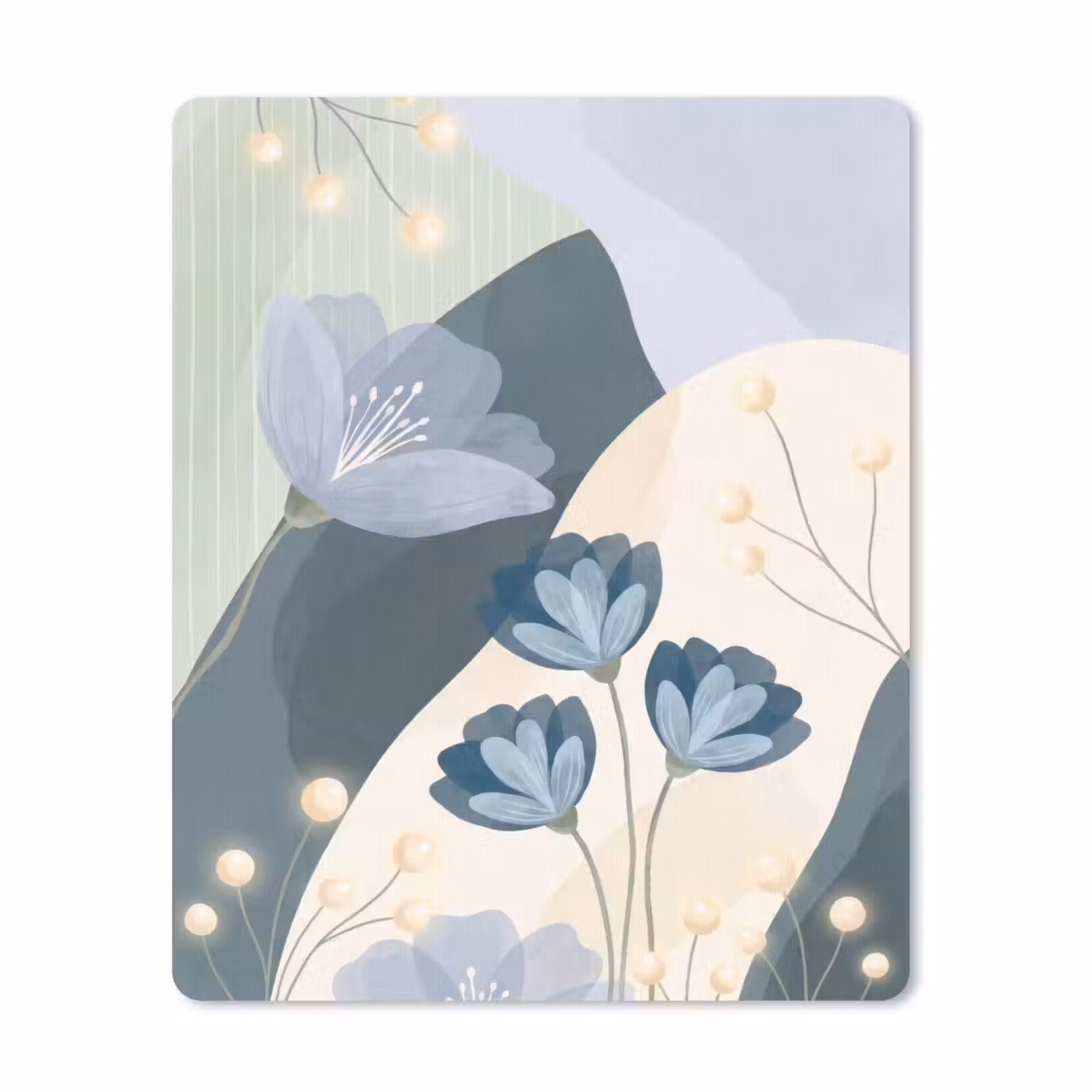 Mauspad - Blumen – Abstrakt – Blau — 1