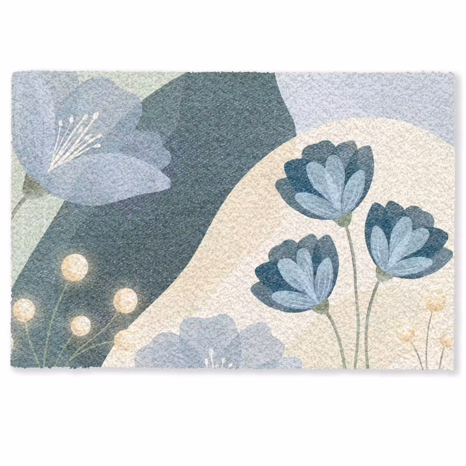 Fußmatte - Blumen – Abstrakt – Blau — 1