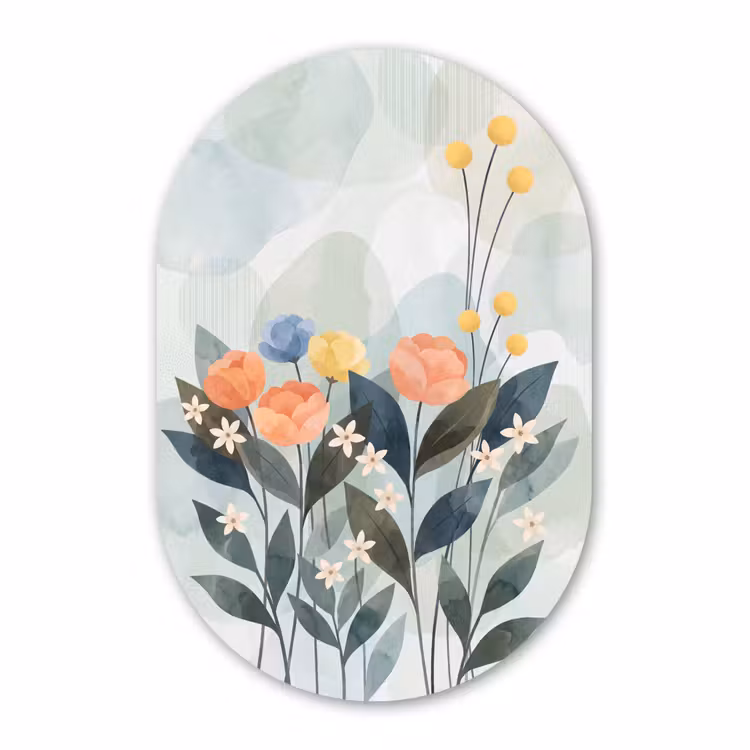 Forexbild Oval - Blumen – Abstrakt – Farbenfroh — 1