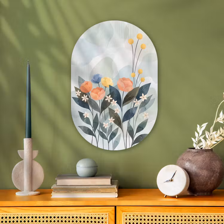Forexbild Oval - Blumen – Abstrakt – Farbenfroh — 3
