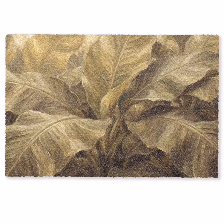Fußmatte - Blätter – Tropisch – Gold — 1