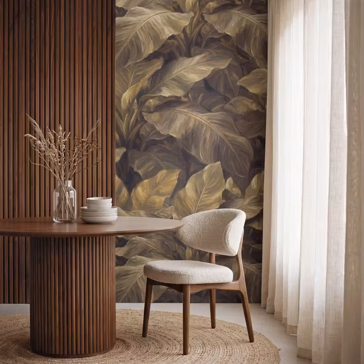 Tapete - Blätter – Tropisch – Gold — 4