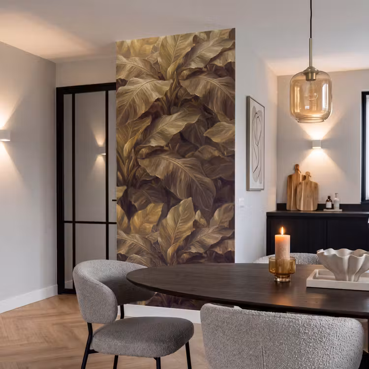 Tapete - Blätter – Tropisch – Gold — 5