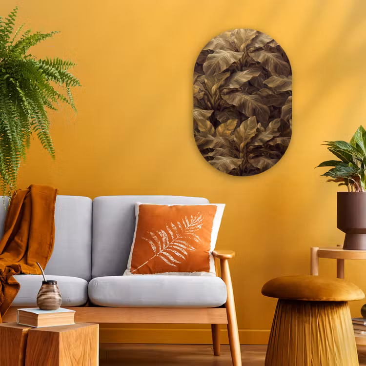 Forexbild Oval - Blätter – Tropisch – Gold — 2