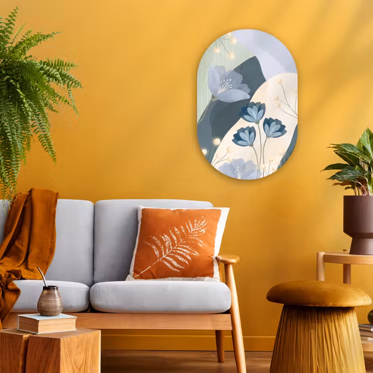 Forexbild Oval - Blumen – Abstrakt – Blau — 2