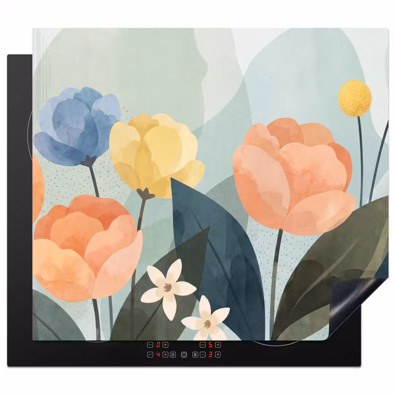 Herdabdeckplatte - Blumen – Abstrakt – Farbenfroh — 1
