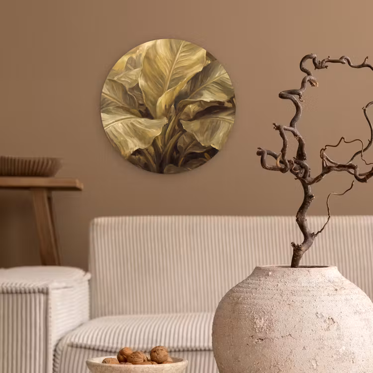 Forexbild Rund - Blätter – Tropisch – Gold — 2