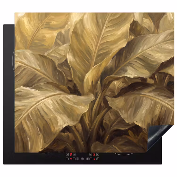 Herdabdeckplatte - Blätter – Tropisch – Gold — 1