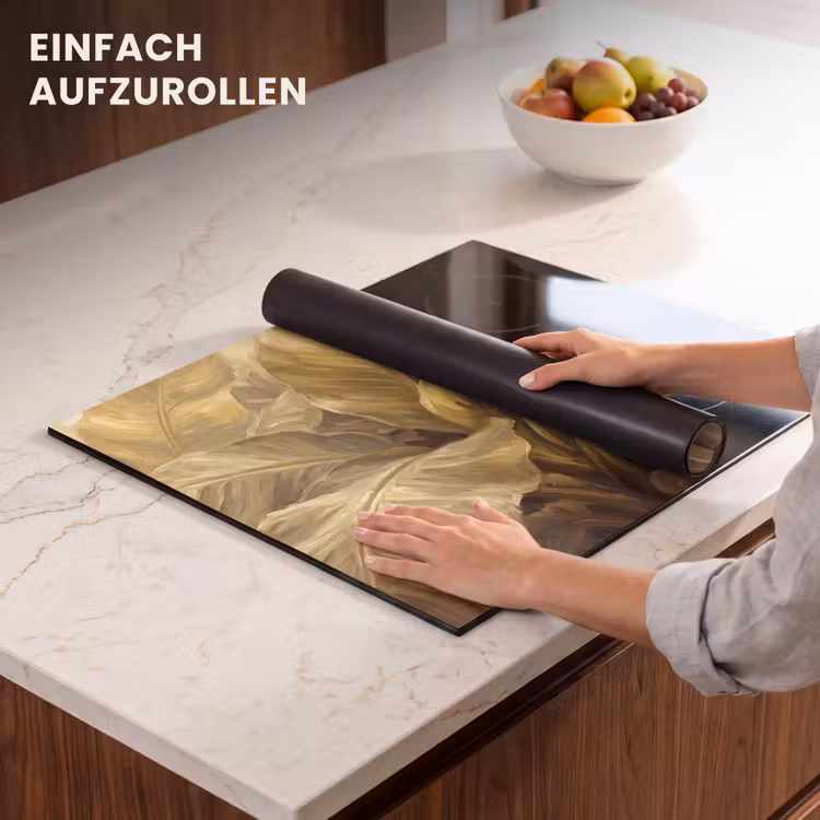Herdabdeckplatte - Blätter – Tropisch – Gold — 7