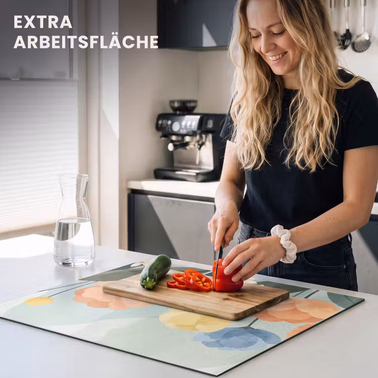 Herdabdeckplatte - Blumen – Abstrakt – Farbenfroh — 4
