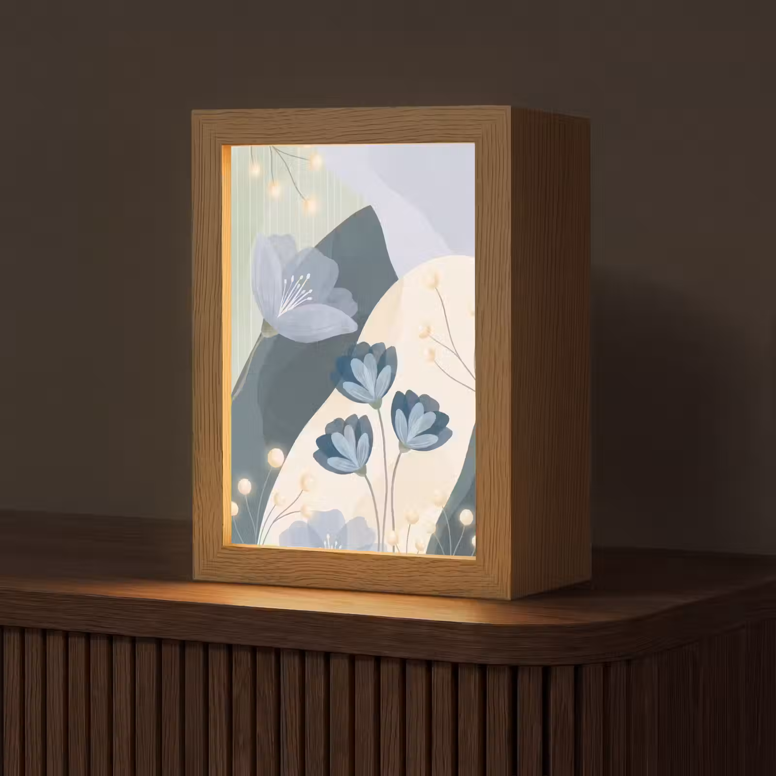 Personalisierte Lightbox - Blumen – Abstrakt – Blau — 1