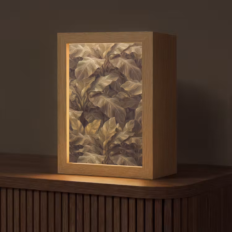 Personalisierte Lightbox - Blätter – Tropisch – Gold — 1