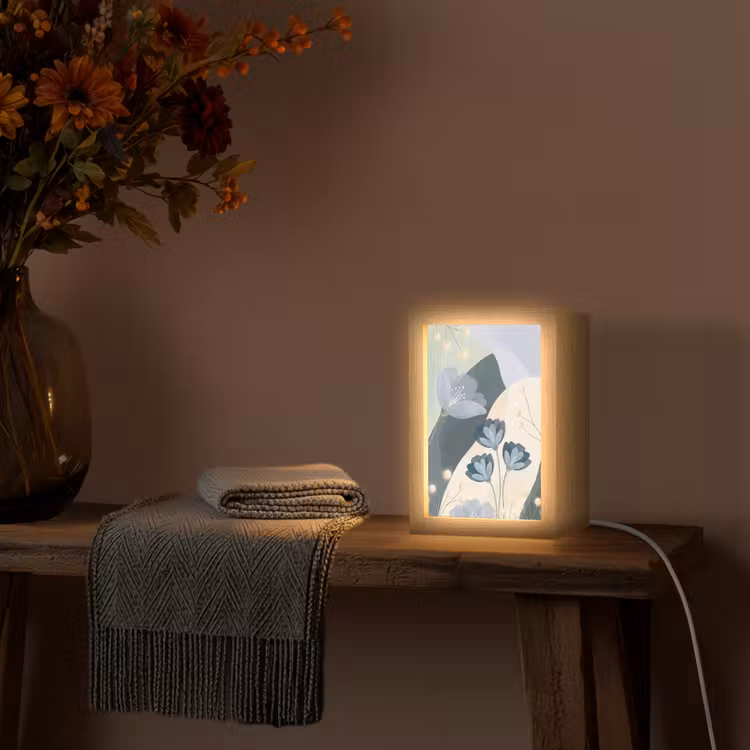 Personalisierte Lightbox - Blumen – Abstrakt – Blau — 3