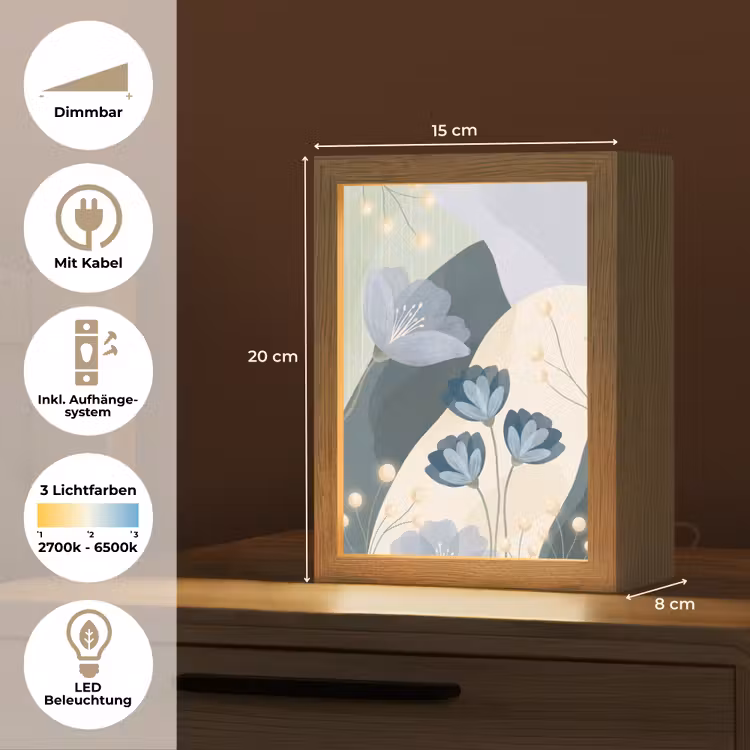 Personalisierte Lightbox - Blumen – Abstrakt – Blau — 6
