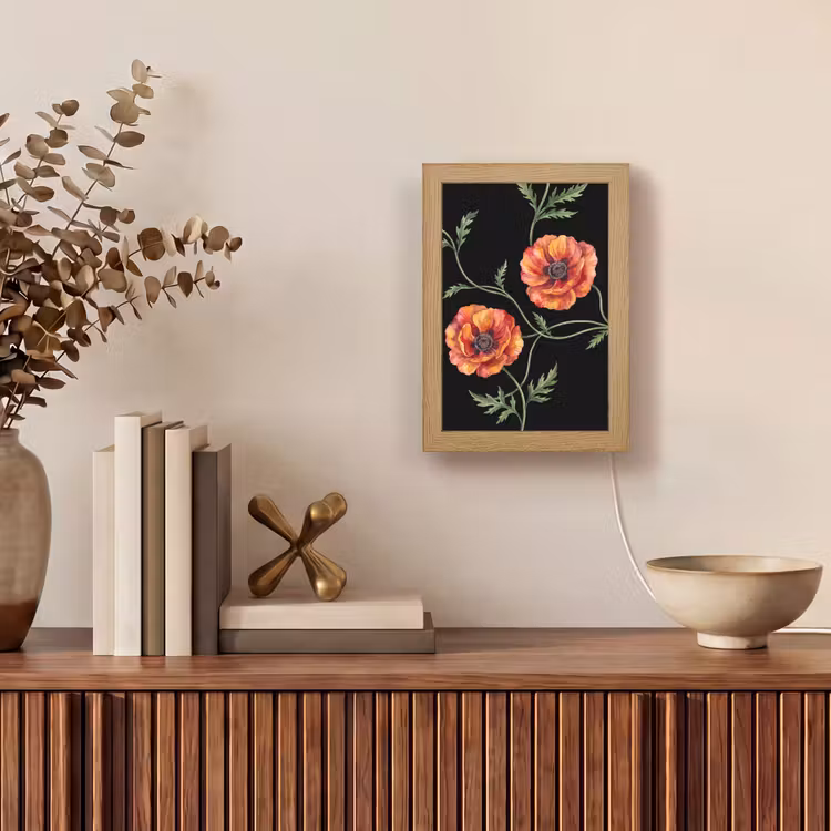 Personalisierte Lightbox - Blumen – Aquarell – Schwarz — 4