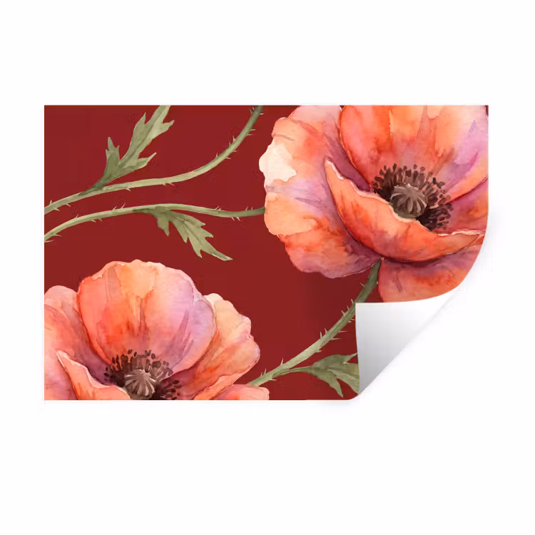 Wandtattoo – Blumen – Aquarell – Rot — 1
