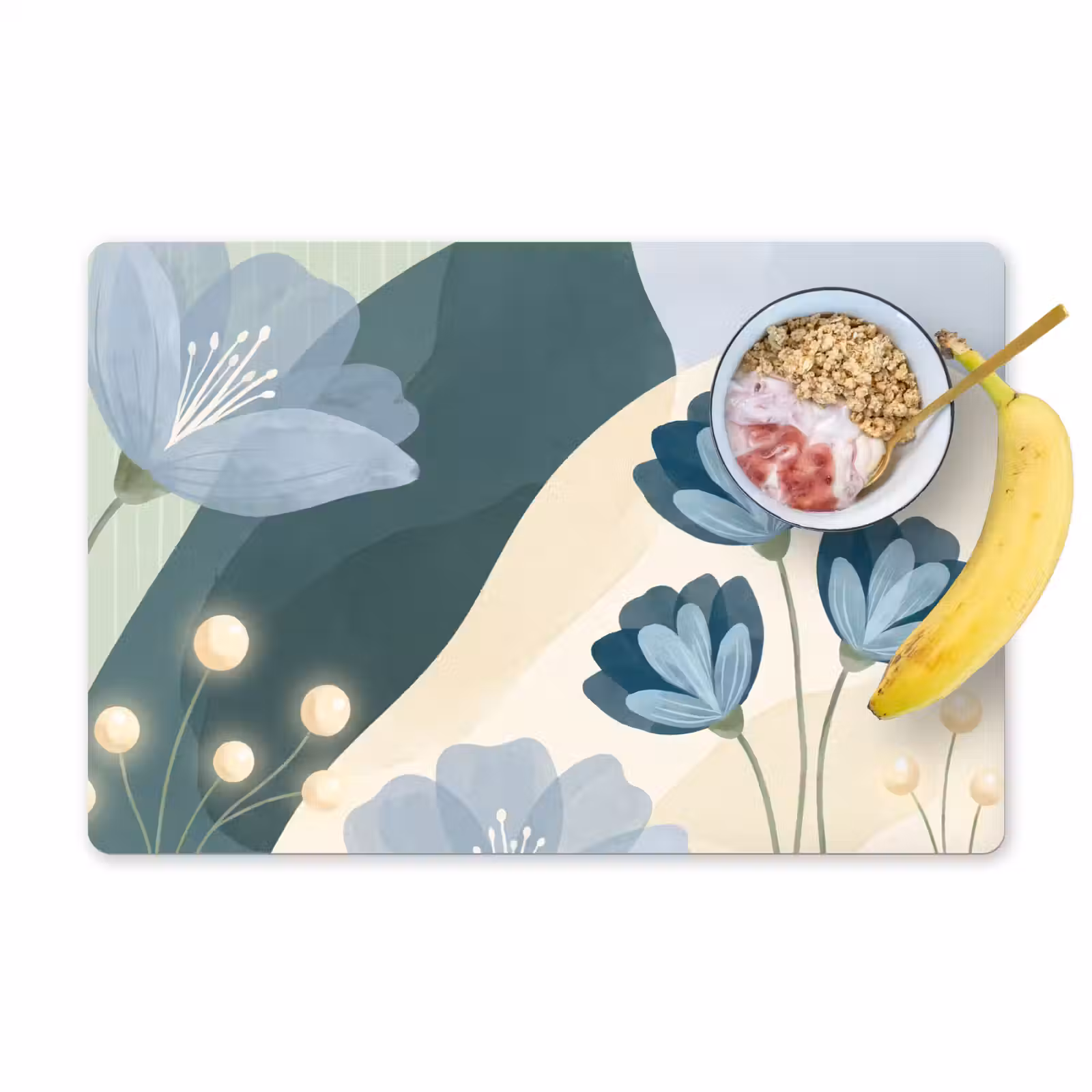 Tischset - 6 Stück - Blumen – Abstrakt – Blau — 1