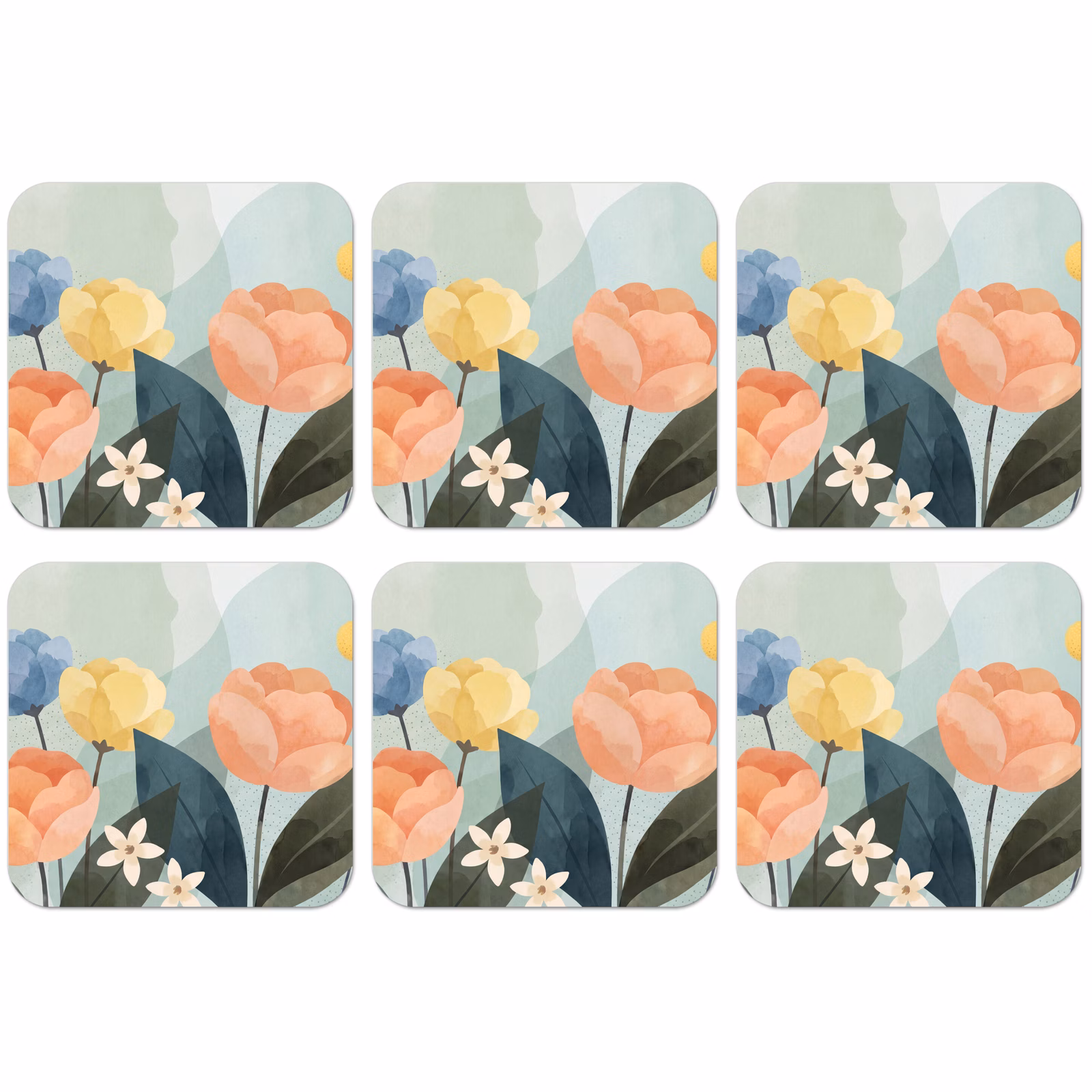 Untersetzer - Blumen – Abstrakt – Farbenfroh — 1