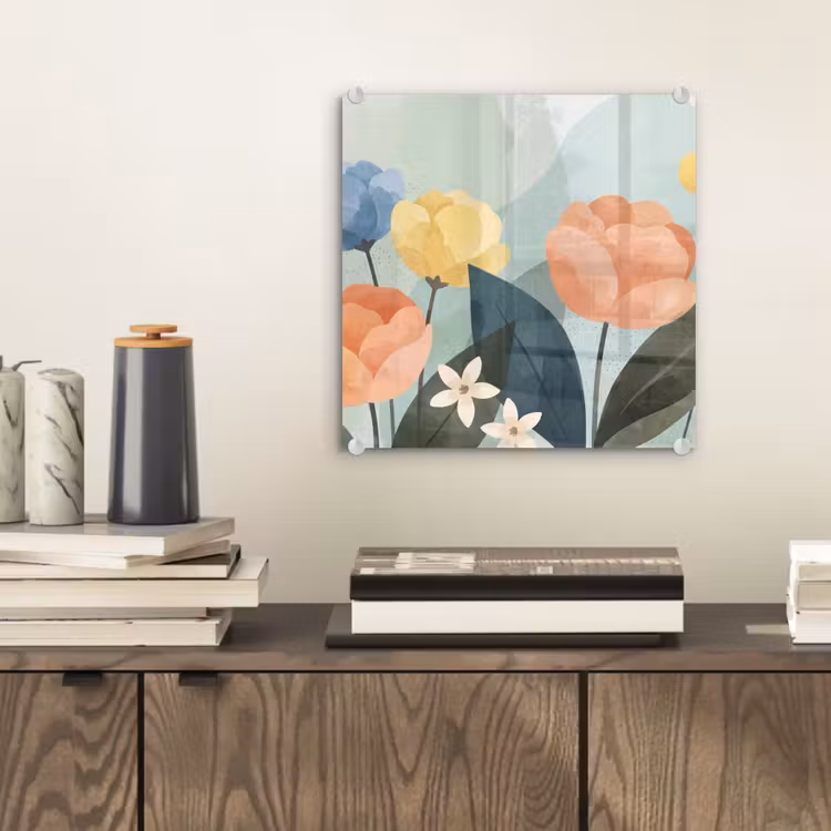 Glasbild - Blumen – Abstrakt – Farbenfroh — 2
