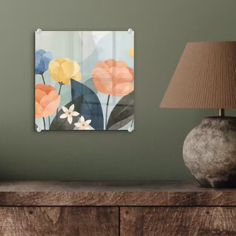 Glasbild - Blumen – Abstrakt – Farbenfroh — 4