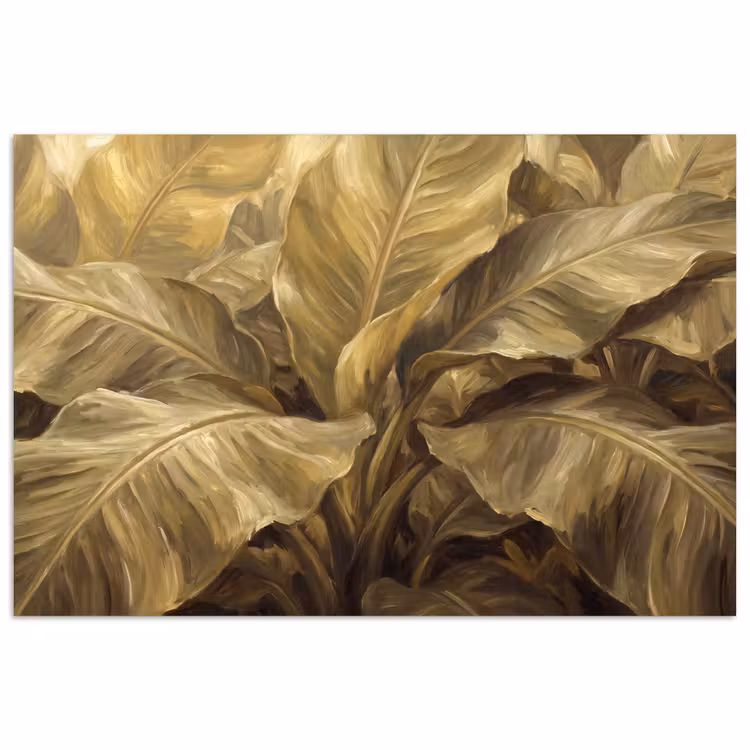 Poster - Blätter – Tropisch – Gold — 1