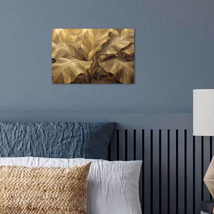Poster - Blätter – Tropisch – Gold — 3