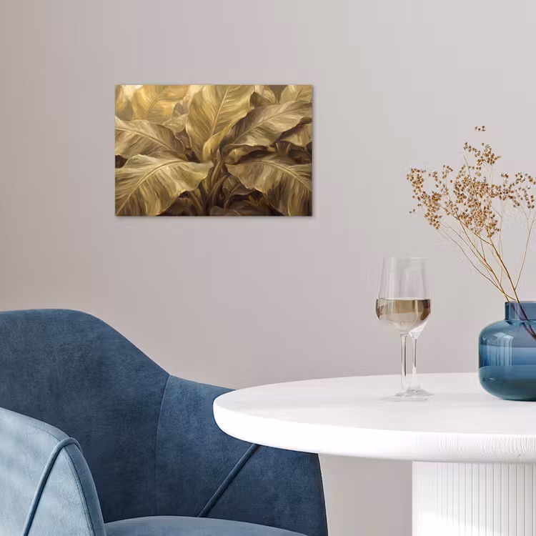 Poster - Blätter – Tropisch – Gold — 4
