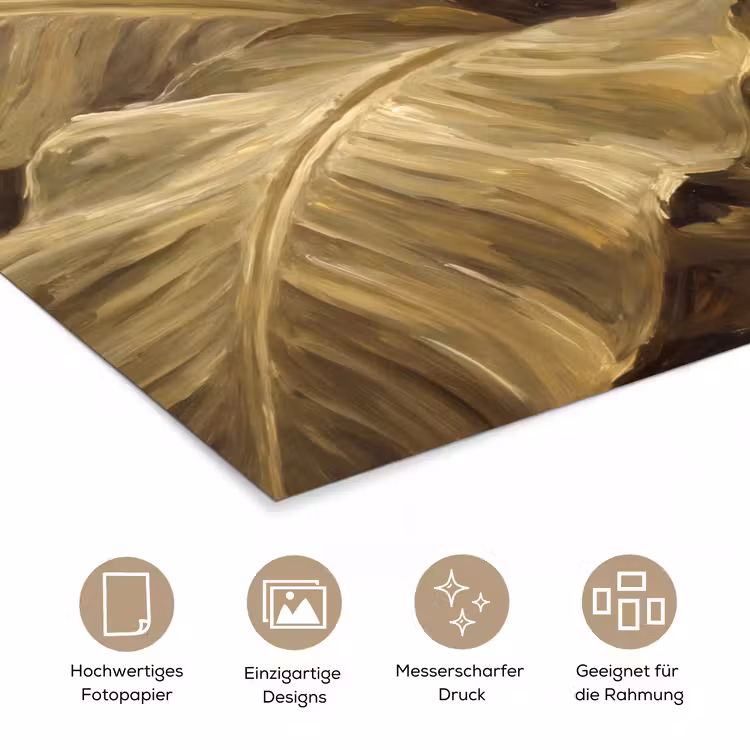 Poster - Blätter – Tropisch – Gold — 5