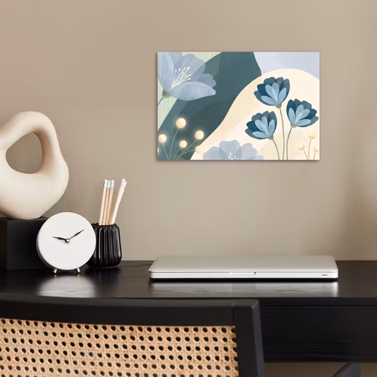Poster - Blumen – Abstrakt – Blau — 2