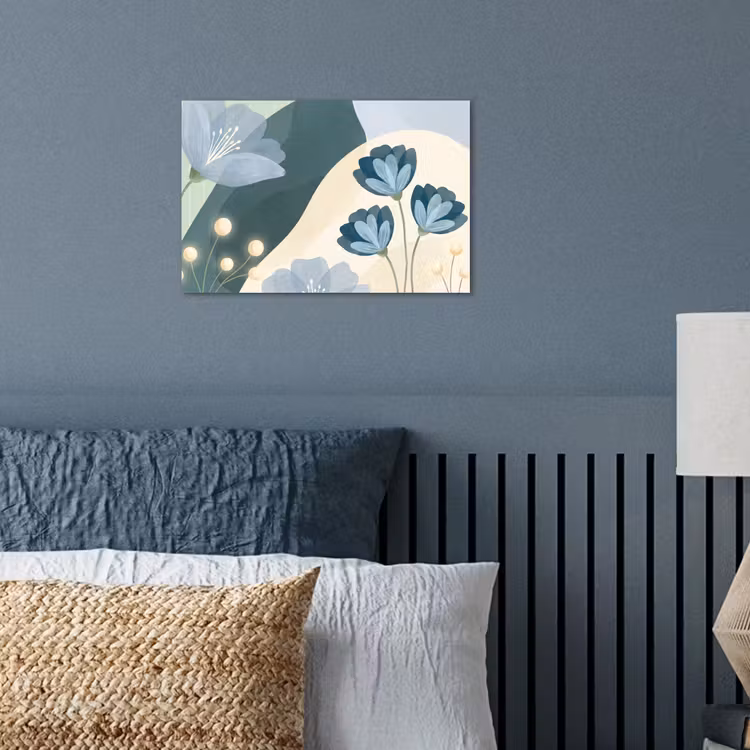 Poster - Blumen – Abstrakt – Blau — 3