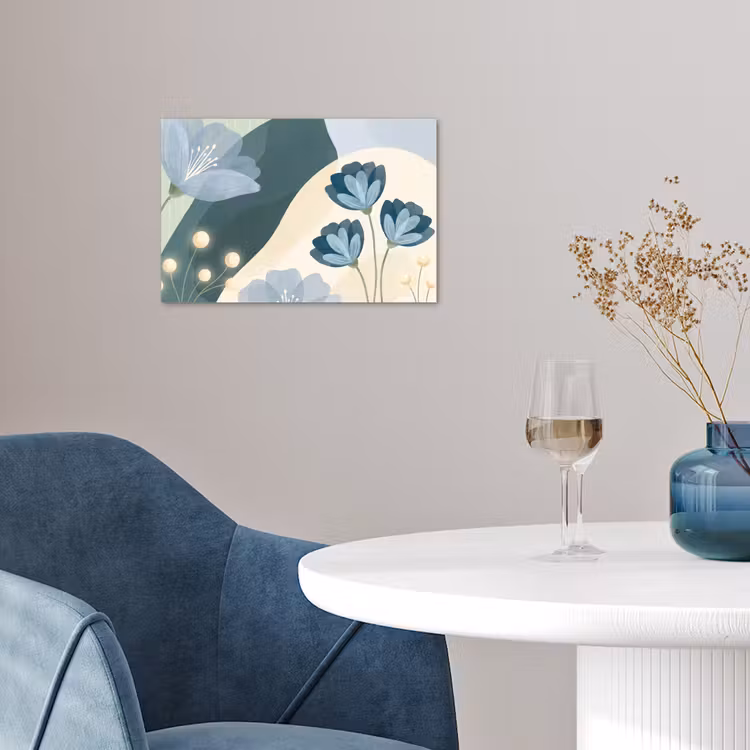 Poster - Blumen – Abstrakt – Blau — 4
