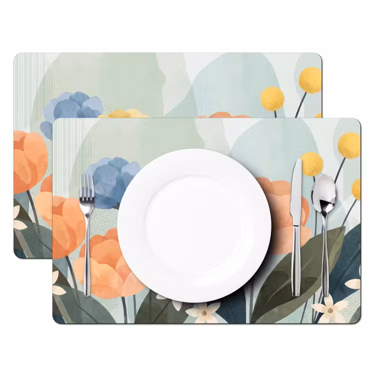 Tischset - 6 Stück - Blumen – Abstrakt – Farbenfroh — 2
