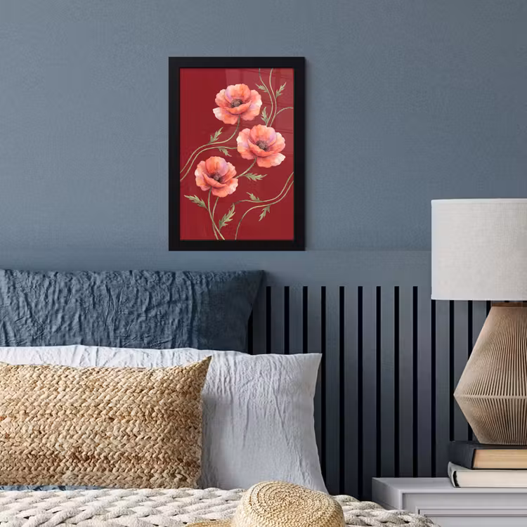 Bilder mit Rahmen - Blumen – Aquarell – Rot — 3