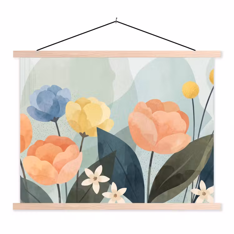 Stoffbild - Blumen – Abstrakt – Farbenfroh — 1