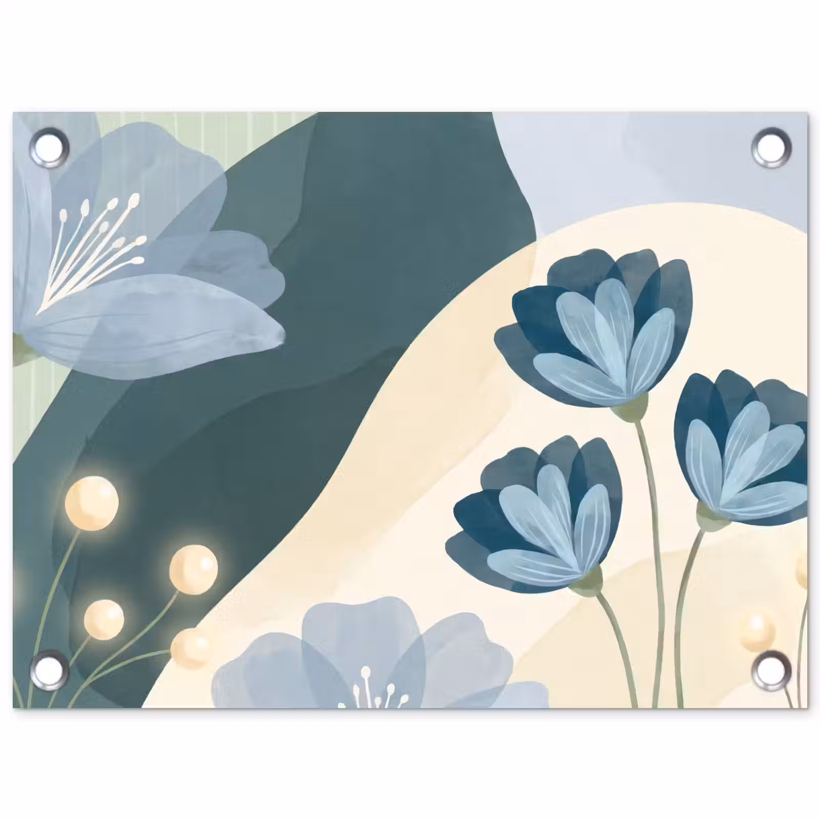 Gartenposter - Blumen – Abstrakt – Blau — 1