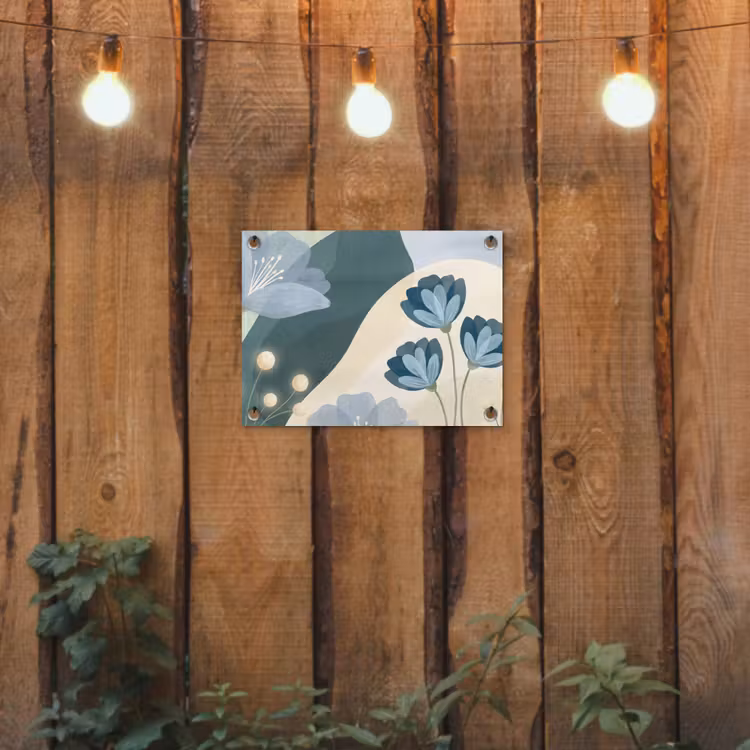 Gartenposter - Blumen – Abstrakt – Blau — 2