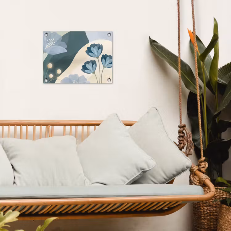 Gartenposter - Blumen – Abstrakt – Blau — 4