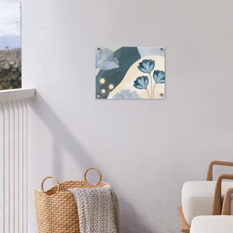 Gartenposter - Blumen – Abstrakt – Blau — 5