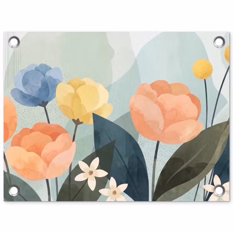 Gartenposter - Blumen – Abstrakt – Farbenfroh — 1
