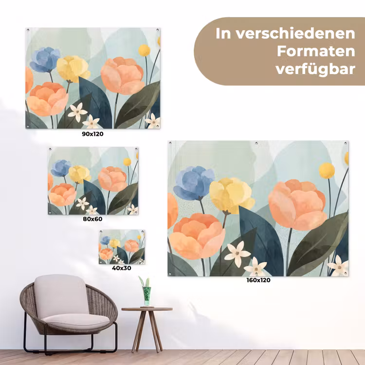 Gartenposter - Blumen – Abstrakt – Farbenfroh — 6