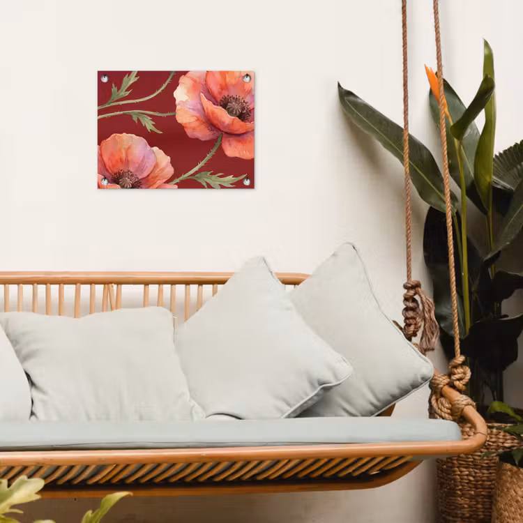 Gartenposter - Blumen – Aquarell – Rot — 4