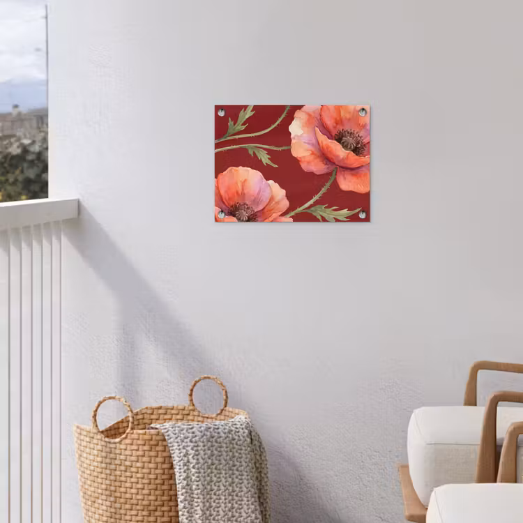 Gartenposter - Blumen – Aquarell – Rot — 5