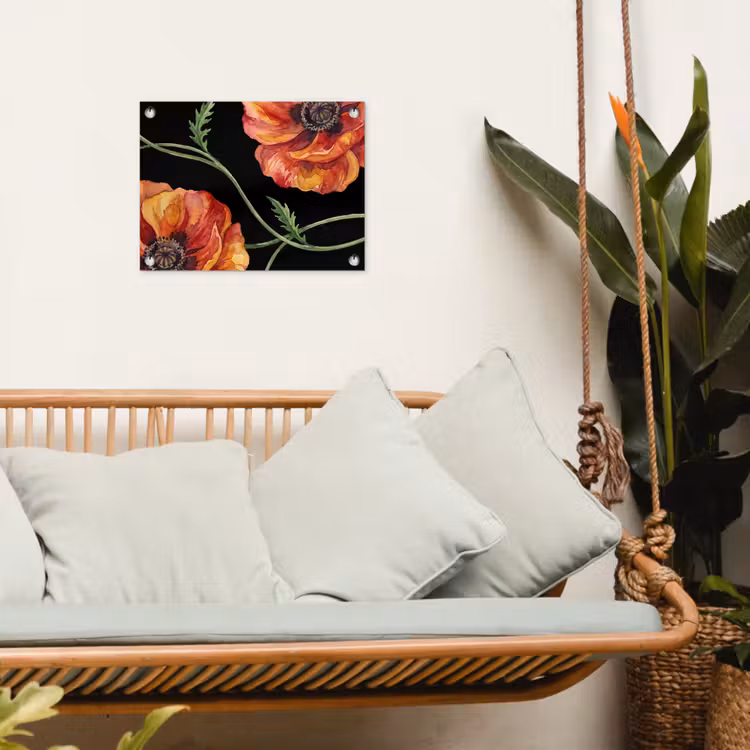 Gartenposter - Blumen – Aquarell – Schwarz — 4