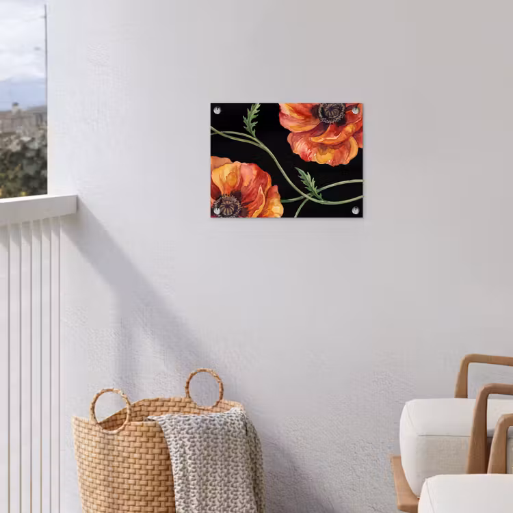 Gartenposter - Blumen – Aquarell – Schwarz — 5