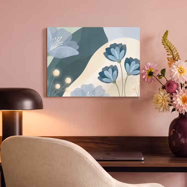 Akustikbild - Blumen – Abstrakt – Blau — 6