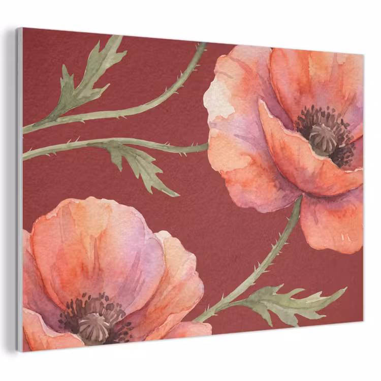 Akustikbild - Blumen – Aquarell – Rot — 1