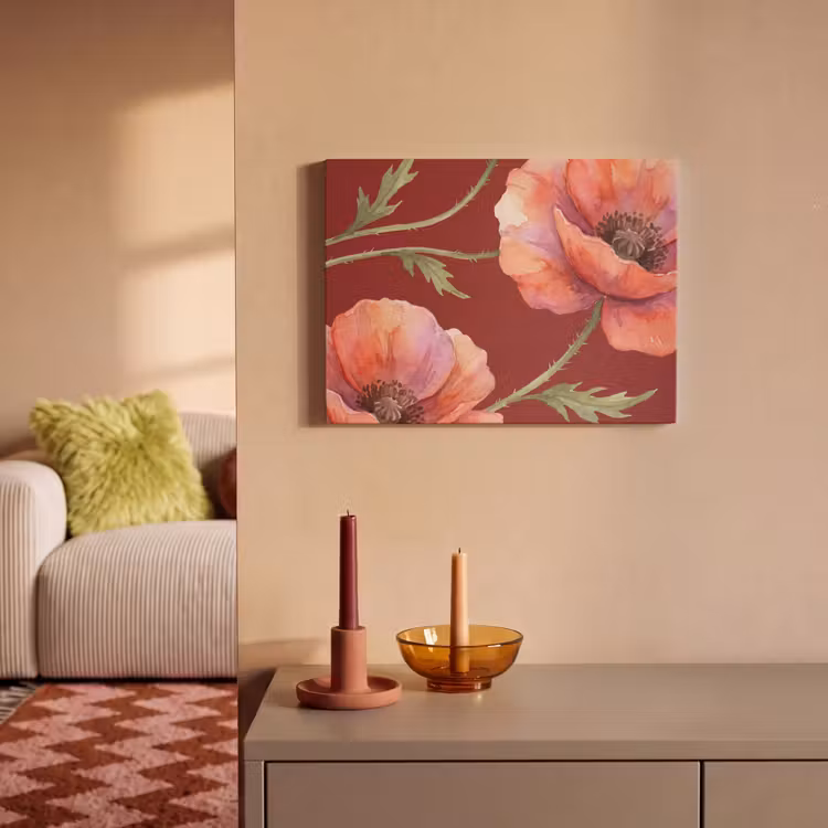 Akustikbild - Blumen – Aquarell – Rot — 2