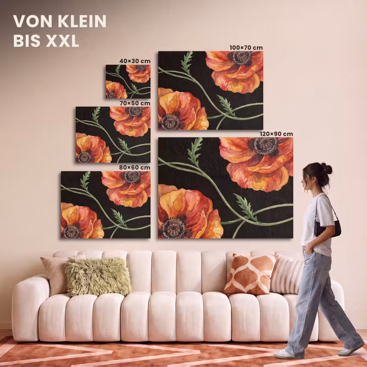 Akustikbild - Blumen – Aquarell – Schwarz — 7