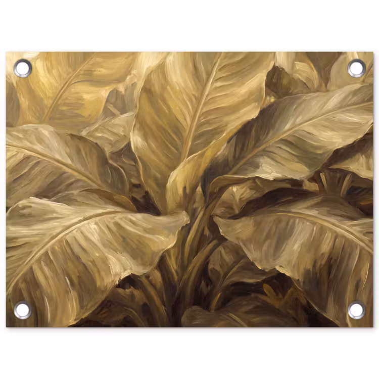 Gartenposter - Blätter – Tropisch – Gold — 1