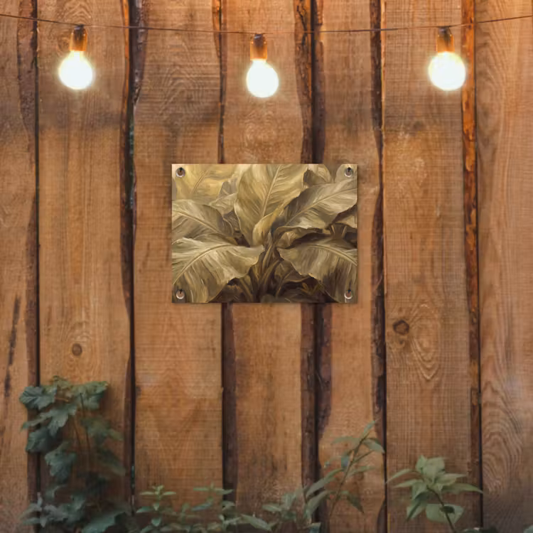 Gartenposter - Blätter – Tropisch – Gold — 2